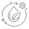 Icon für umweltfreundliche und nachhaltige Produktion