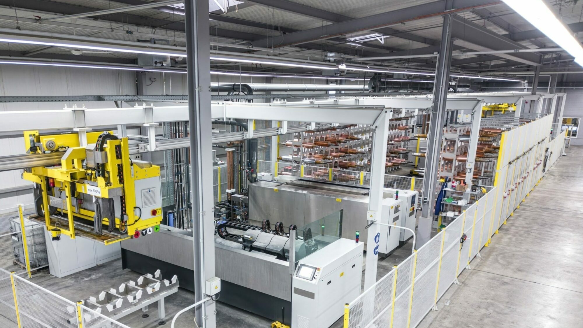 Automatisierte Produktionshalle für Saueressig Druckzylinder mit Krananlage